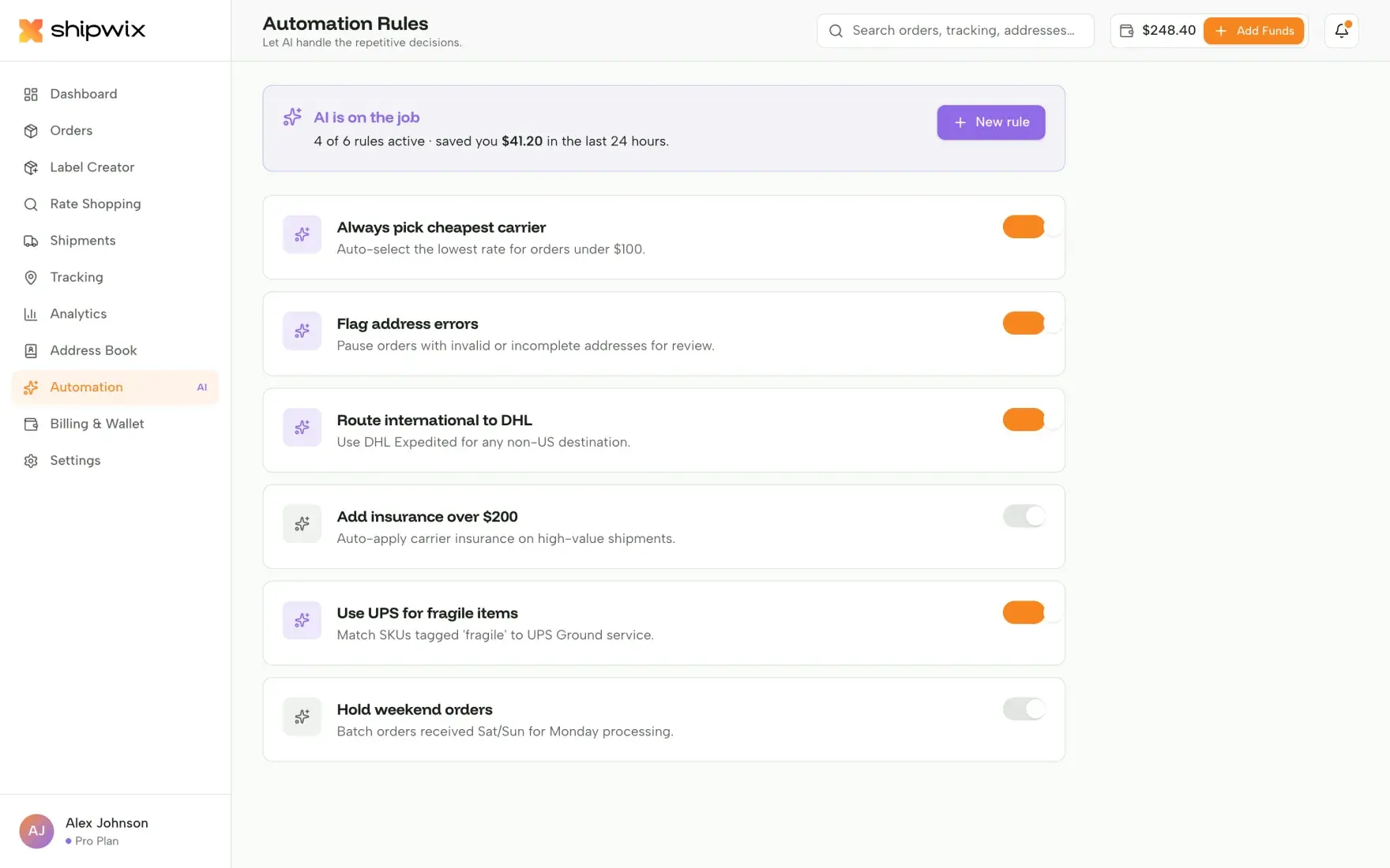 Automation rules